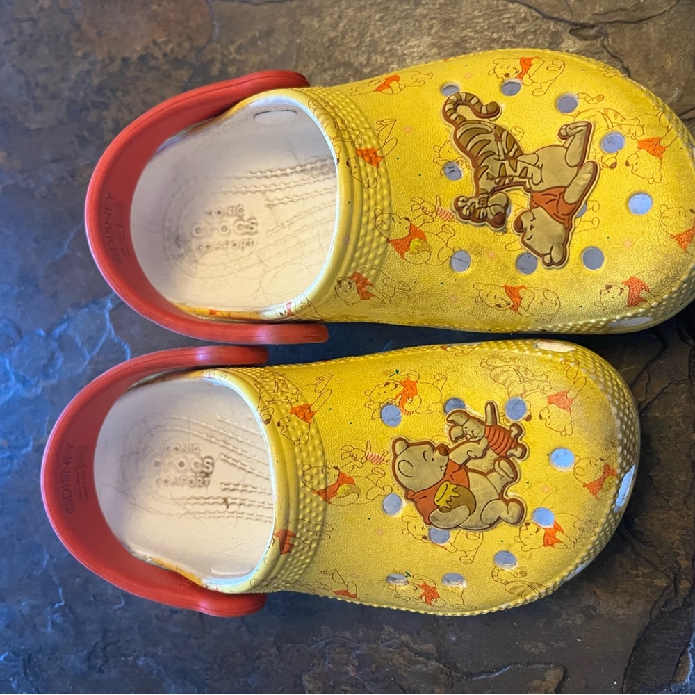 Kids Yellow and Red Winnie the Pooh CROCS